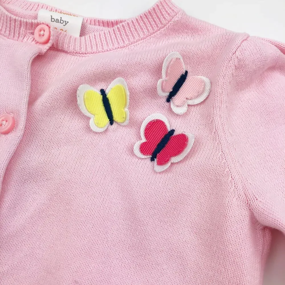 Gymboree Pink Butterfly Cardigan Sweater Size 18-24 Months
